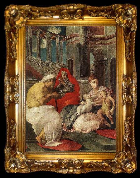 framed  Francesco Primaticcio The Holy Family with Sts Elisabeth and John the Baptist, ta009-2